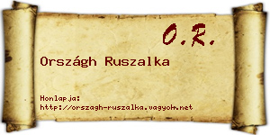 Országh Ruszalka névjegykártya
